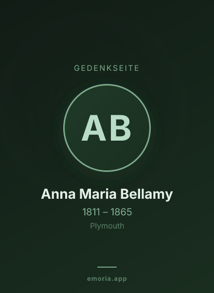 Gedenkportrait von Anna Maria Bellamy