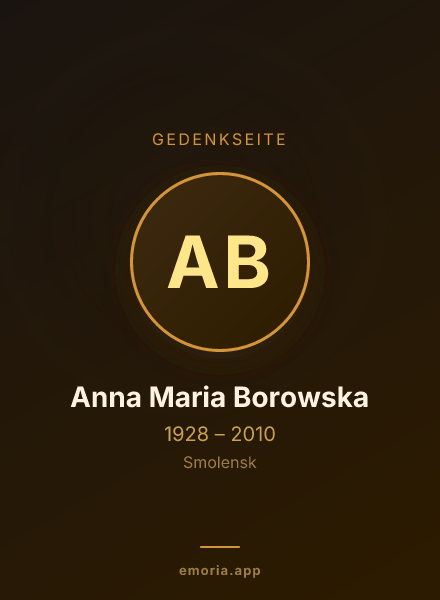Gedenkportrait von Anna Maria Borowska