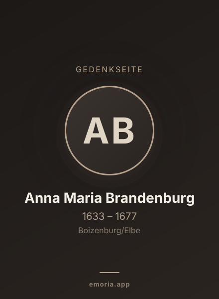 Gedenkportrait von Anna Maria Brandenburg