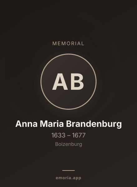 Memorial portrait of Anna Maria Brandenburg