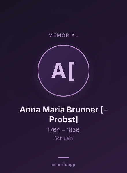 Memorial portrait of Anna Maria Brunner [-Probst]