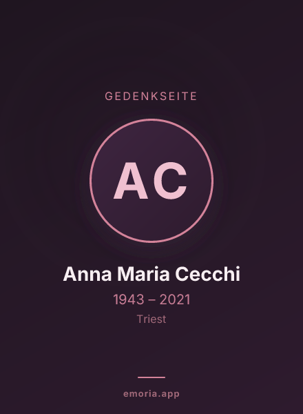 Gedenkportrait von Anna Maria Cecchi