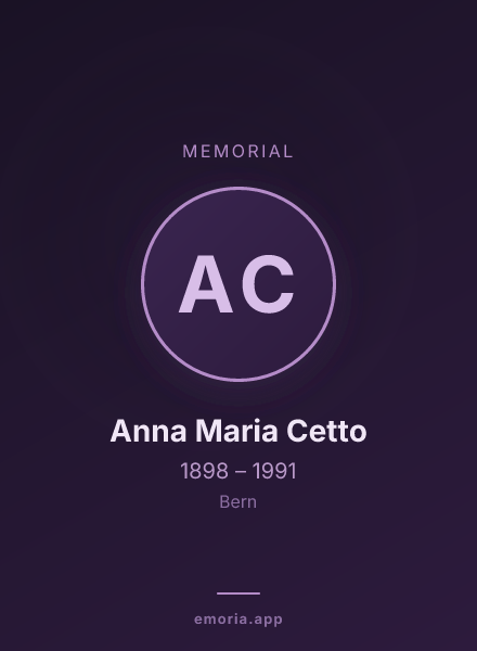 Memorial portrait of Anna Maria Cetto