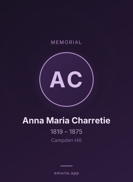 Memorial portrait of Anna Maria Charretie