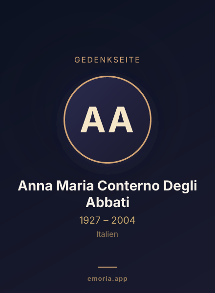 Gedenkportrait von Anna Maria Conterno Degli Abbati