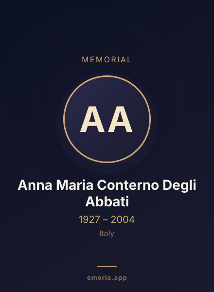 Memorial portrait of Anna Maria Conterno Degli Abbati
