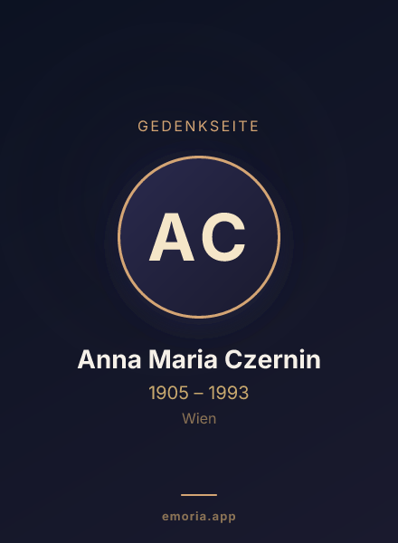 Gedenkportrait von Anna Maria Czernin
