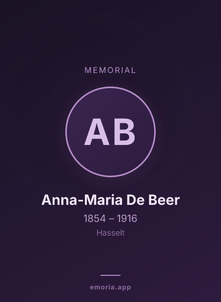 Memorial portrait of Anna-Maria De Beer