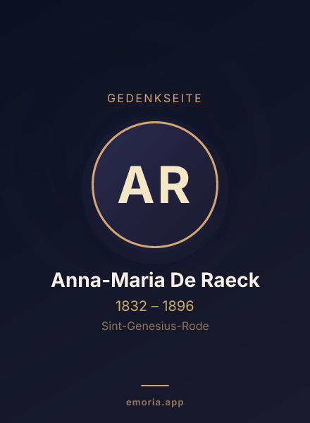 Gedenkportrait von Anna-Maria De Raeck