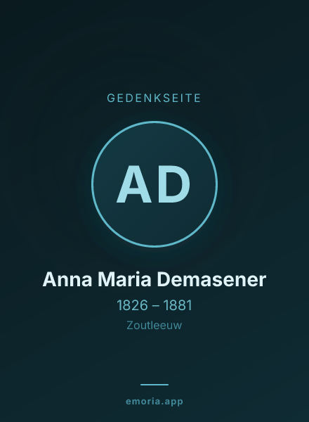 Gedenkportrait von Anna Maria Demasener