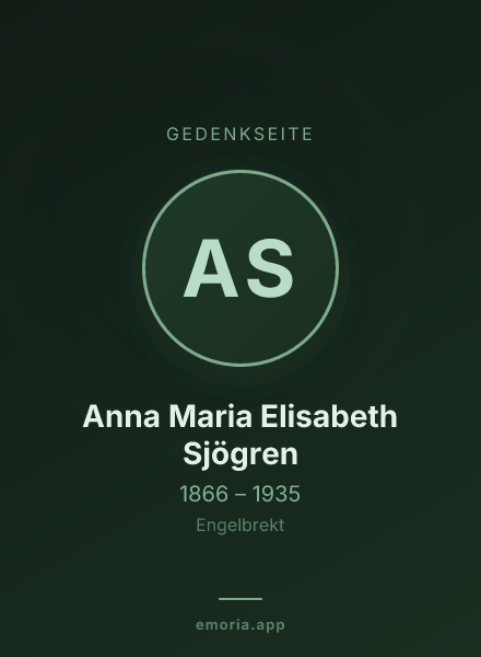 Gedenkportrait von Anna Maria Elisabeth Sjögren