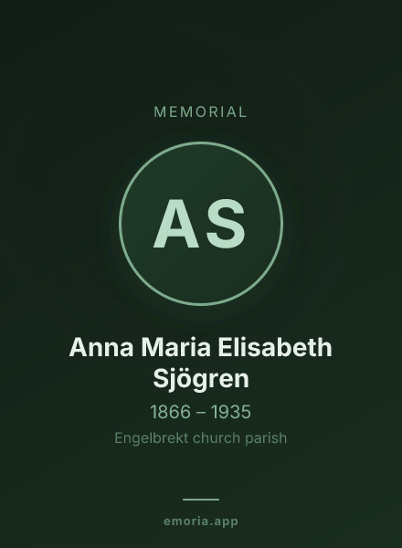 Memorial portrait of Anna Maria Elisabeth Sjögren