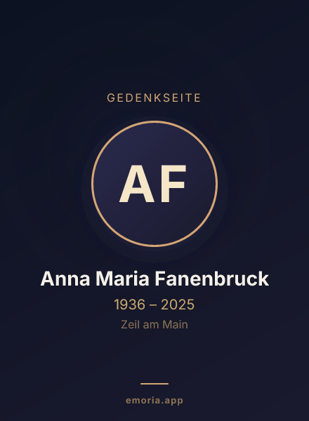 Gedenkportrait von Anna Maria Fanenbruck