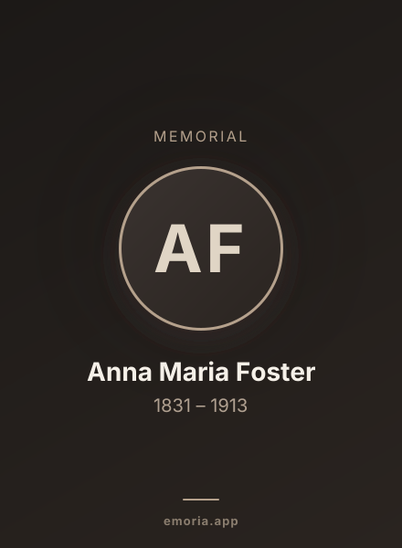 Memorial portrait of Anna Maria Foster