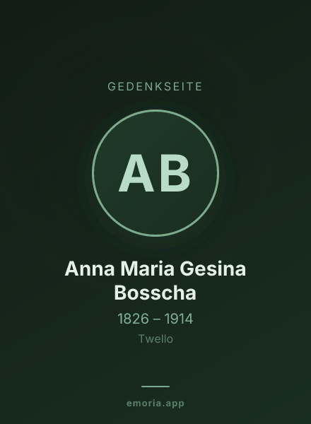 Gedenkportrait von Anna Maria Gesina Bosscha
