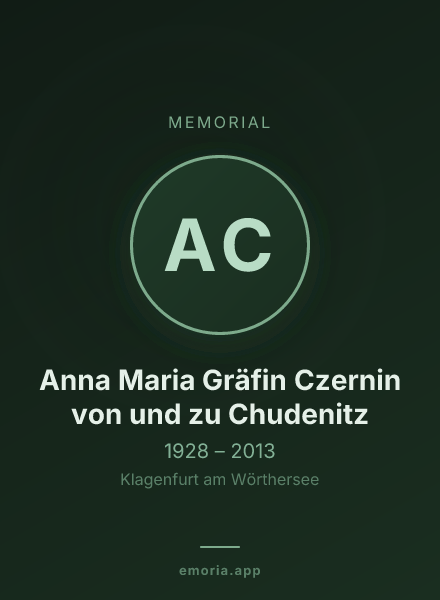 Memorial portrait of Anna Maria Gräfin Czernin von und zu Chudenitz
