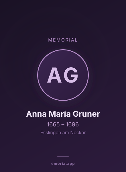 Memorial portrait of Anna Maria Gruner