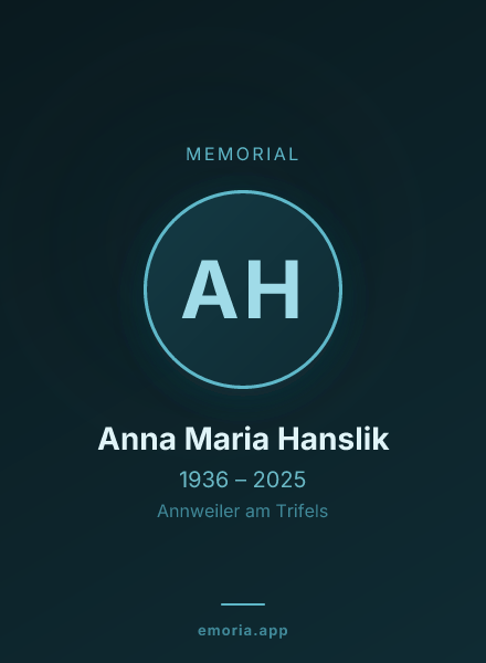 Memorial portrait of Anna Maria Hanslik