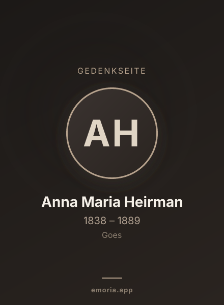 Gedenkportrait von Anna Maria Heirman