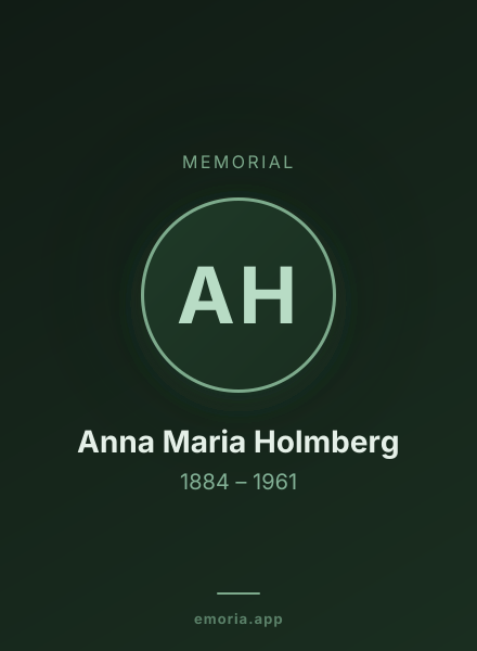 Memorial portrait of Anna Maria Holmberg