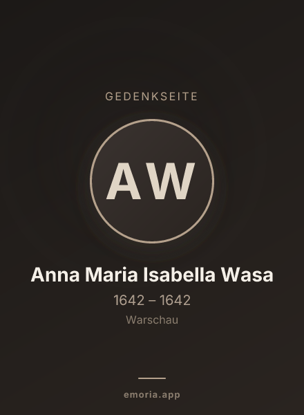 Gedenkportrait von Anna Maria Isabella Wasa