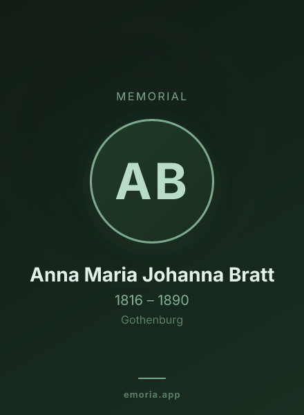 Memorial portrait of Anna Maria Johanna Bratt