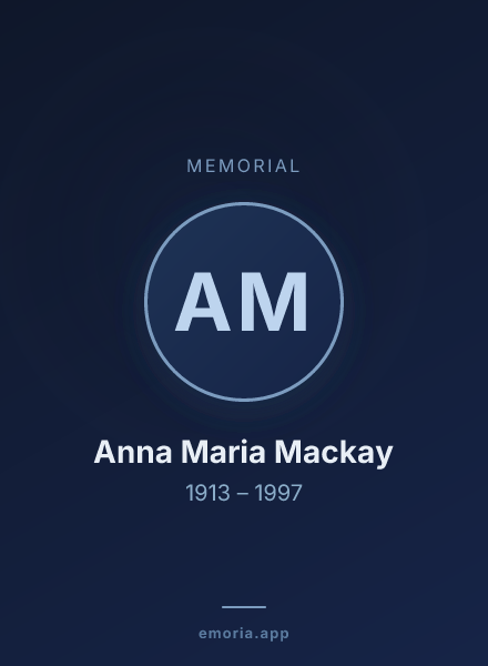 Memorial portrait of Anna Maria Mackay