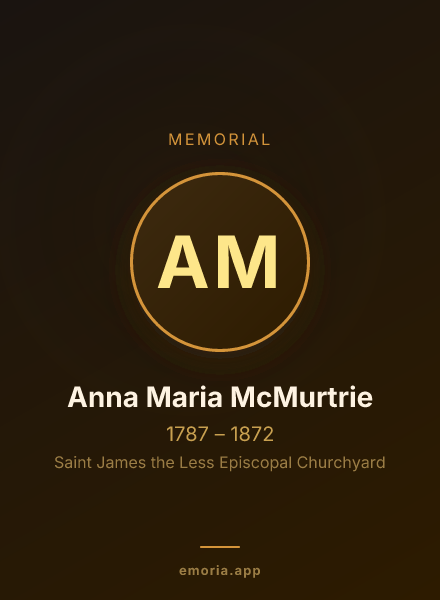 Memorial portrait of Anna Maria McMurtrie
