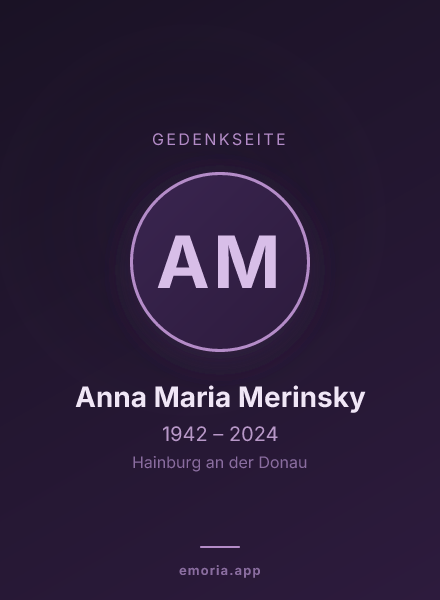 Gedenkportrait von Anna Maria Merinsky