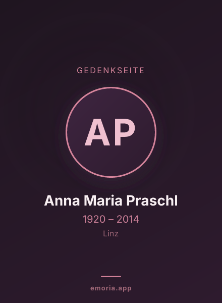Gedenkportrait von Anna Maria Praschl