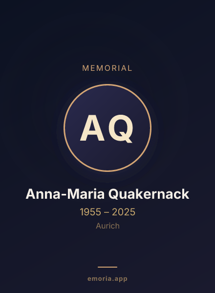 Memorial portrait of Anna-Maria Quakernack