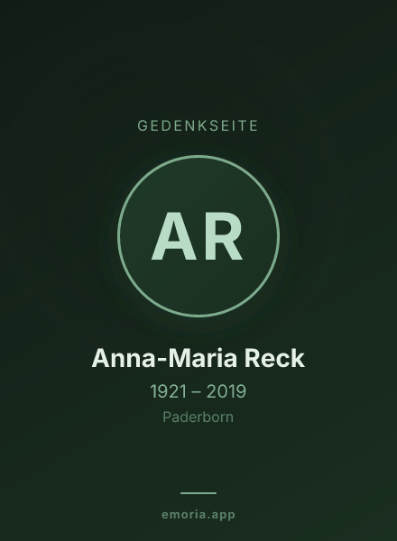 Gedenkportrait von Anna-Maria Reck