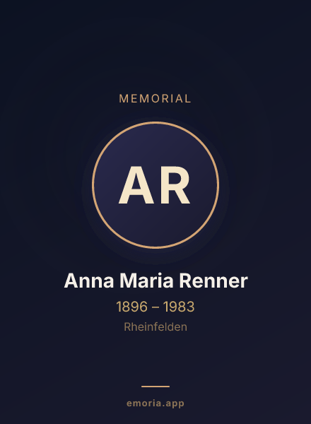 Memorial portrait of Anna Maria Renner
