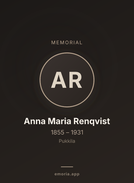 Memorial portrait of Anna Maria Renqvist