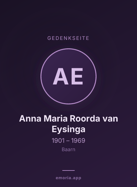 Gedenkportrait von Anna Maria Roorda van Eysinga