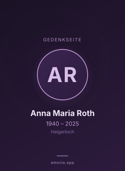 Gedenkportrait von Anna Maria Roth
