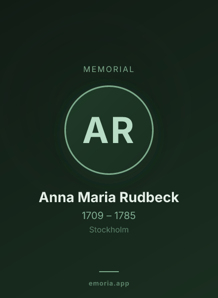 Memorial portrait of Anna Maria Rudbeck