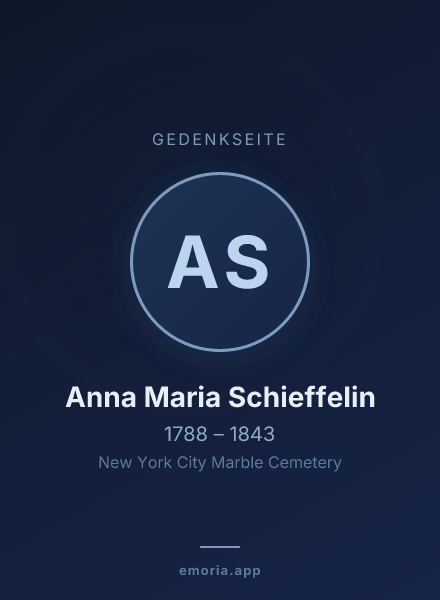 Gedenkportrait von Anna Maria Schieffelin