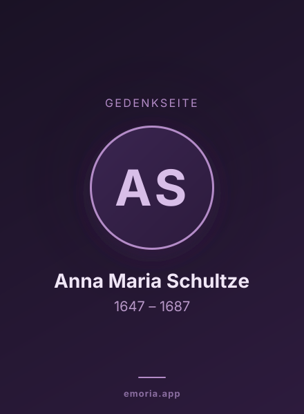 Gedenkportrait von Anna Maria Schultze