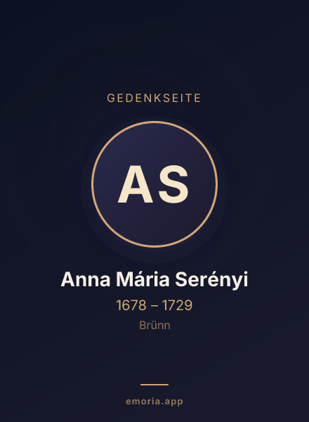 Gedenkportrait von Anna Mária Serényi