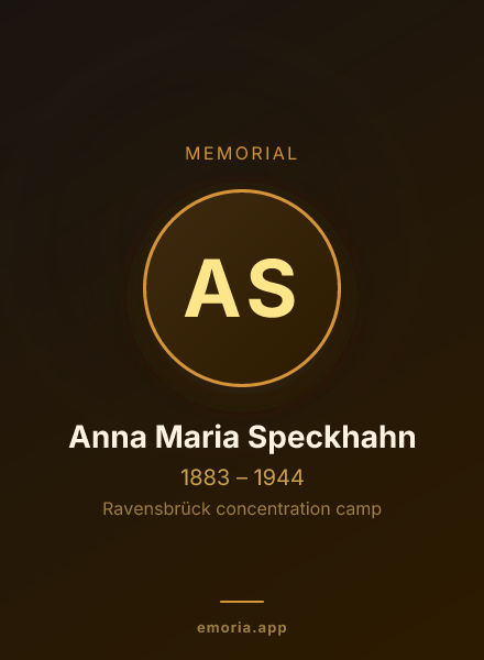 Memorial portrait of Anna Maria Speckhahn