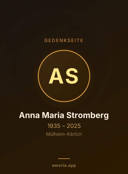 Gedenkportrait von Anna Maria Stromberg