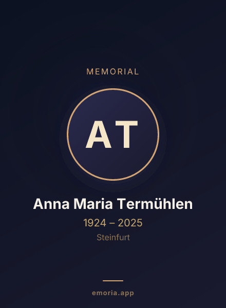 Memorial portrait of Anna Maria Termühlen