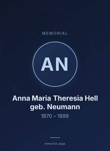 Memorial portrait of Anna Maria Theresia Hell geb. Neumann