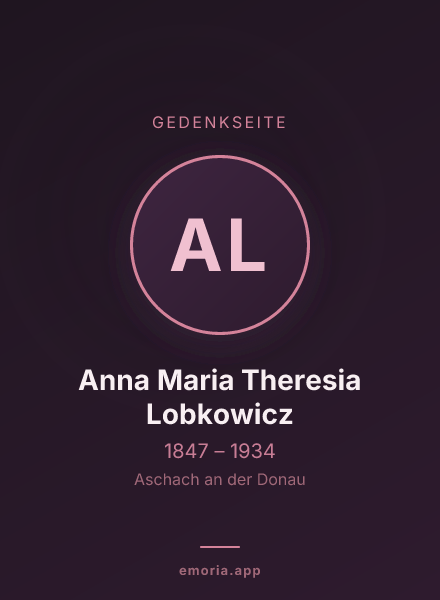 Gedenkportrait von Anna Maria Theresia Lobkowicz