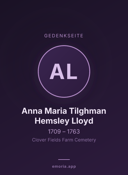 Gedenkportrait von Anna Maria Tilghman Hemsley Lloyd