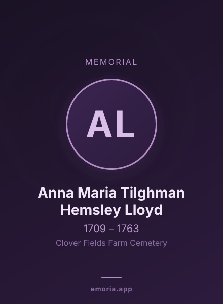 Memorial portrait of Anna Maria Tilghman Hemsley Lloyd