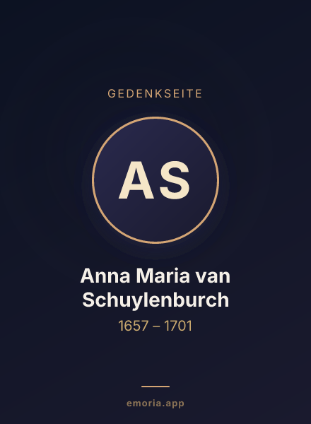 Gedenkportrait von Anna Maria van Schuylenburch