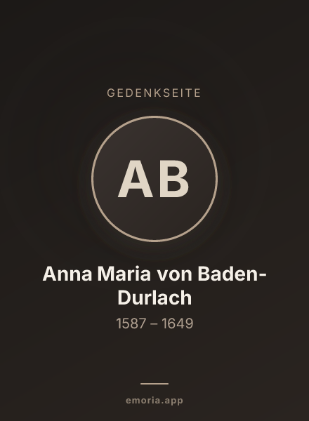 Gedenkportrait von Anna Maria von Baden-Durlach