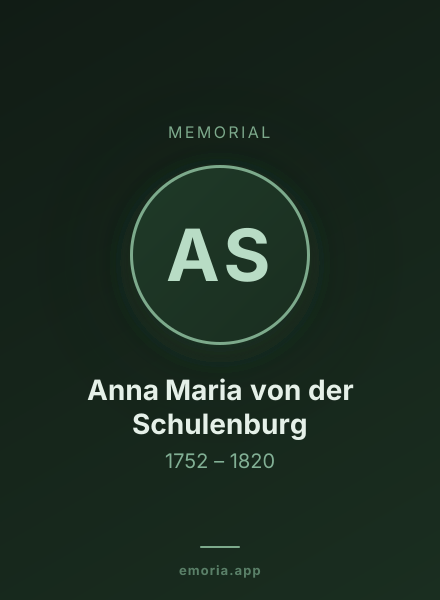 Memorial portrait of Anna Maria von der Schulenburg